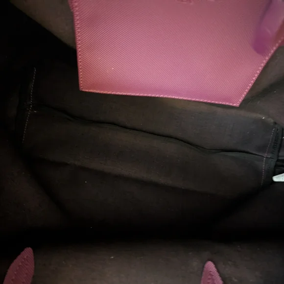 NWOT LACOSTE Plum Tote Bag for Women 19" X 12" X 6" With Bag Key Chain - Picture 5 of 6